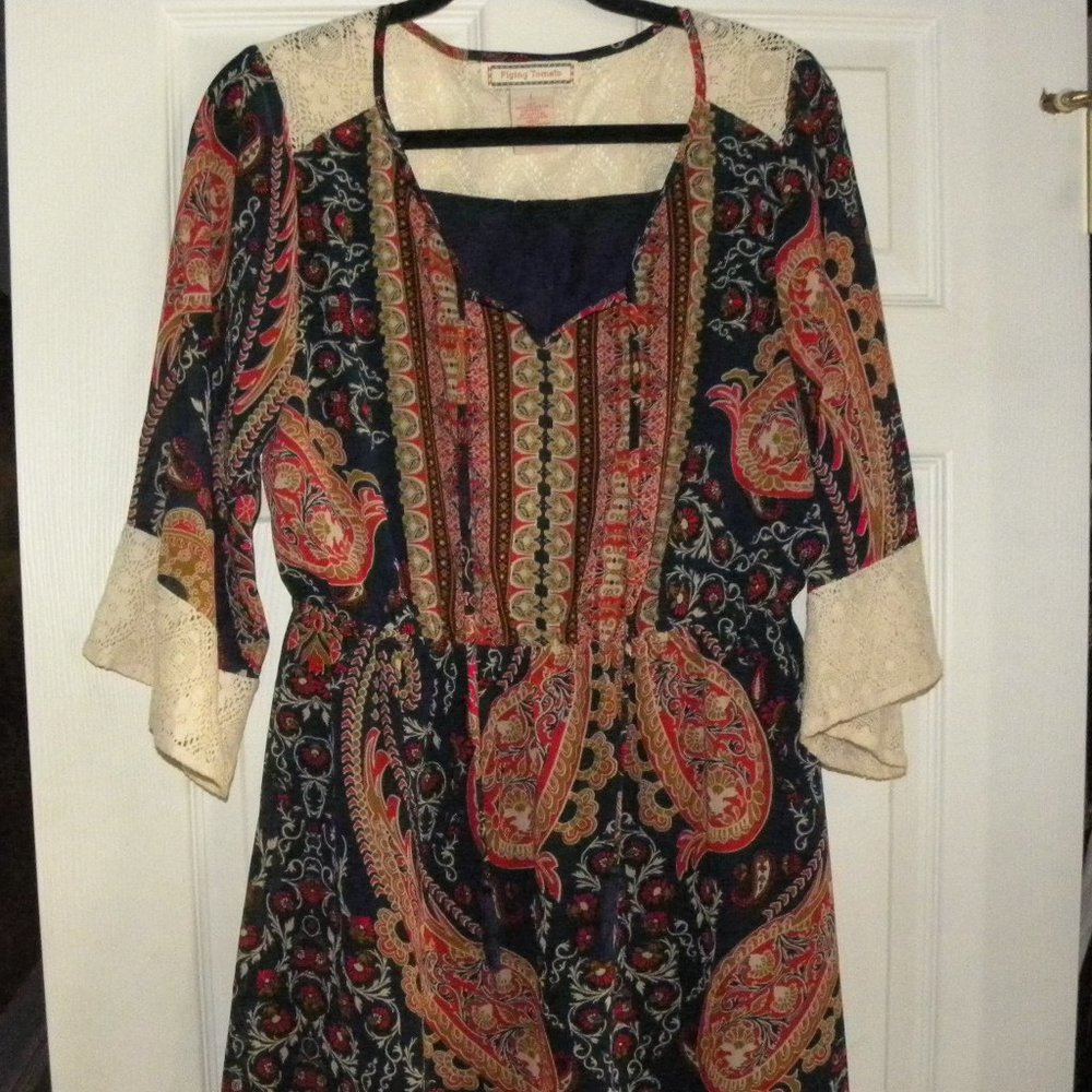 Paisley Lace Sleeve Dress